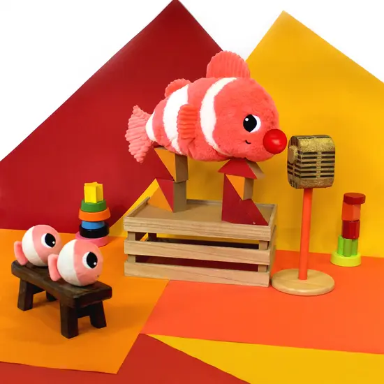 Les Déglingos | Les Ptipotos - Bigou coral clown fish soft toy mother and her baby