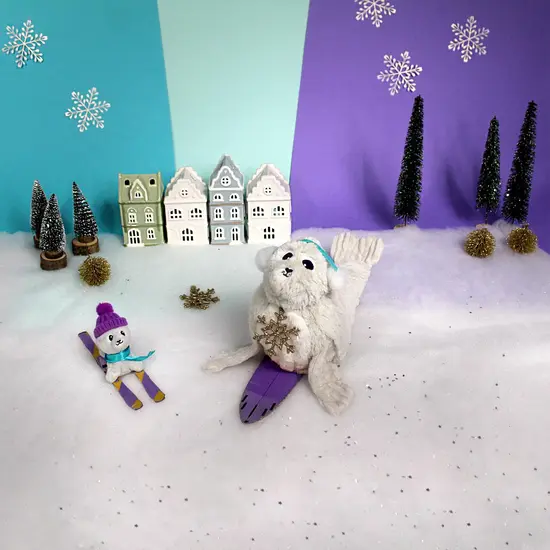 Les Déglingos | Les Ptipotos – Ploufou graues Seelöwen-Stofftier, Mutter und ihr Baby