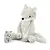 Les Déglingos | Les Ptipotos - Peluche Frimou renard arctique gris mère et son bébé