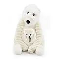 Les Déglingos | Les Ptipotos - Pluche Knuffel Grobidou Witte Ijsbeer Moeder En Haar Baby