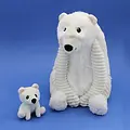 Les Déglingos | Les Ptipotos - Grobidou white polar bear soft toy mother and her baby