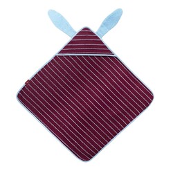 Quut | Katoenen Badcape (75 x 75 cm) Bunny Burgundy
