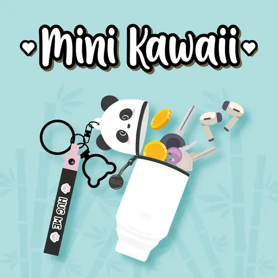 Legami Legami | Panda-Geldbörse mit Schlüsselring – Mini Kawaii