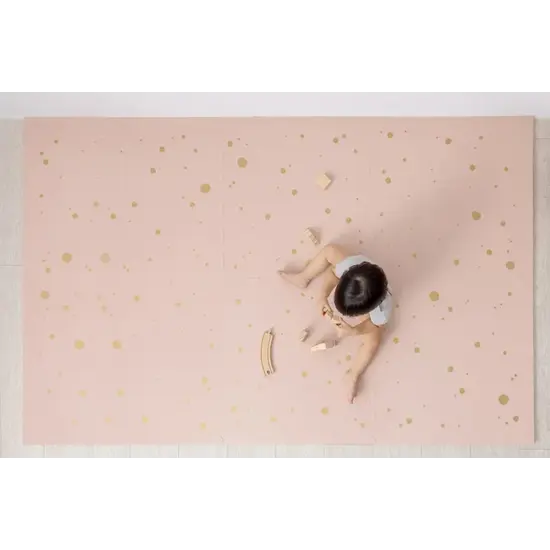 Nido Nido Nido Nido | Tapis puzzle élégant Pink and Gold Confetti, lot de 6