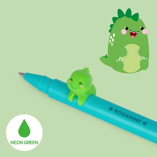 Legami Legami | Gel Pen with "Rooarrr" Dino Animal Decoration - Lovely Friends