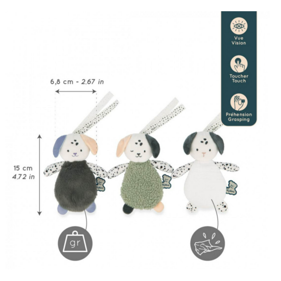 Kaloo Kaloo | Set Van 3 Zintuiglijke Puppy Knuffels Voor Baby's