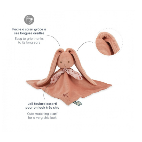 Kaloo Kaloo | Knuffeldoekje Konijn Terracotta