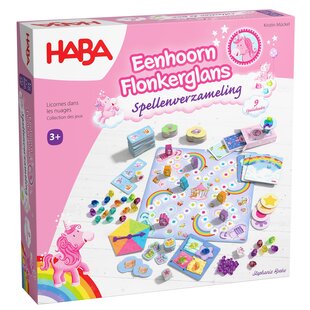 Haba | Brettspiel Einhorn Flonkerglans Spielesammlung