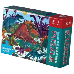 Crocodile Creek | Puzzle holographique dinosaures 50 pièces