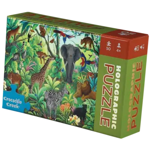 Crocodile Creek | Holographic Foil Puzzles Jungle Paradise 50 Pieces