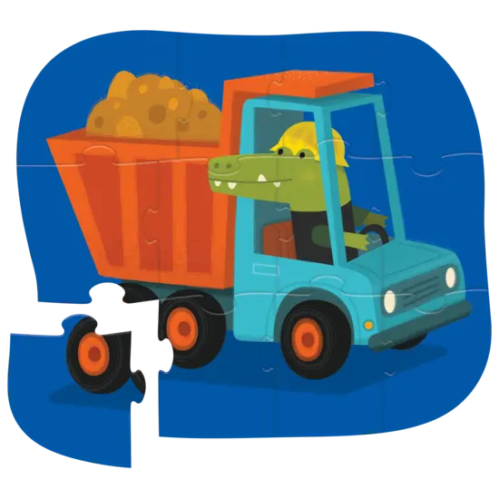 Crocodile Creek Crocodile Creek | Mini Puzzel  Constructie Truck 12 Stuks