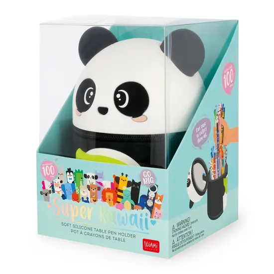 Legami Legami | Super süßer weicher Silikon-Stifthalter für den Tisch in Panda-Form