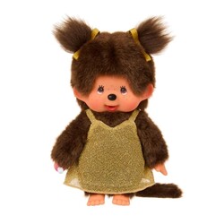 Monchhichi | Girl in a Gold Glitter Dress, 20 cm