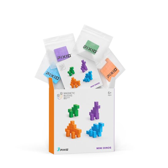 Pixio Pixio | Magnetische Blokken Story Series Mini Dinos 80 Stuks