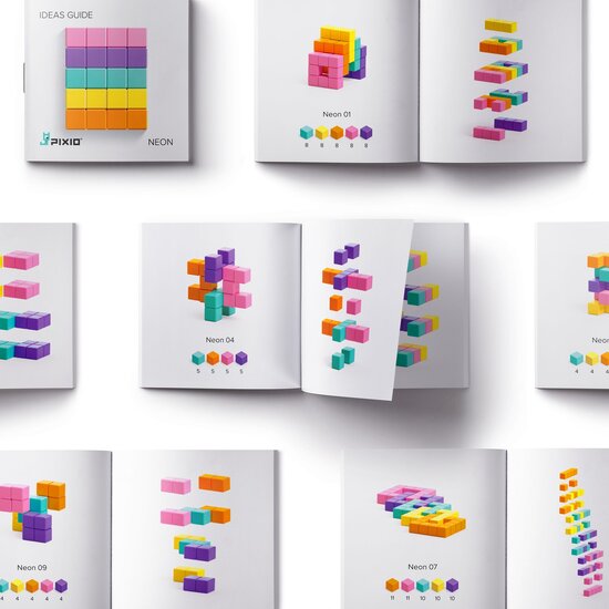 Pixio Pixio | Magnetische Blokken Abstract Series Neon 60  Stuks