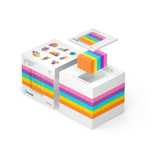 Pixio Pixio | Magnetische Blokken Abstract Series Neon 60  Stuks