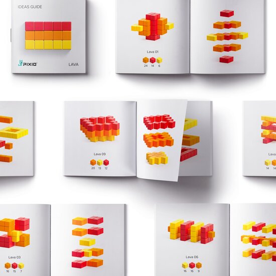 Pixio Pixio | Magnetische Blokken Abstract Series Lava 60  Stuks