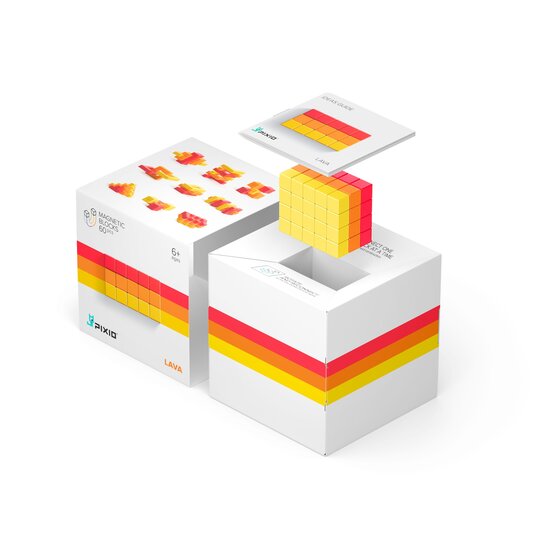 Pixio Pixio | Magnetische Blokken Abstract Series Lava 60  Stuks