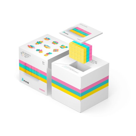 Pixio Pixio | Magnetische Blokken Abstract Series Sweet 60  Stuks