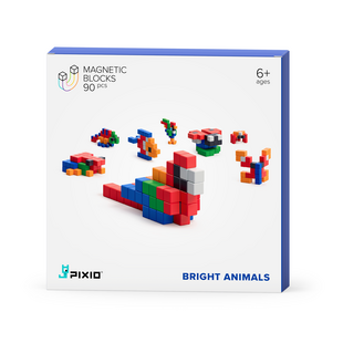 Pixio | Blocs magnétiques Story Series « Bright Animals » - 90 pièces