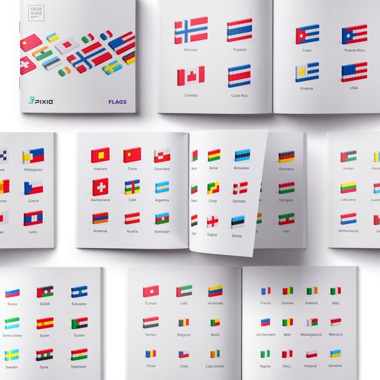 Pixio Pixio | Magnetische Blokken Story Series Flags 111 Stuks
