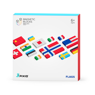 Pixio | Magnetic Blocks Story Series Flags, 111 pieces