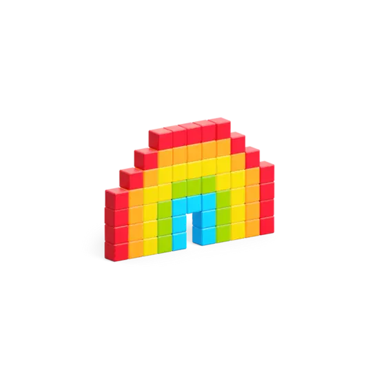Pixio Pixio | Blocs magnétiques Story Series Rainbow, 63 pièces