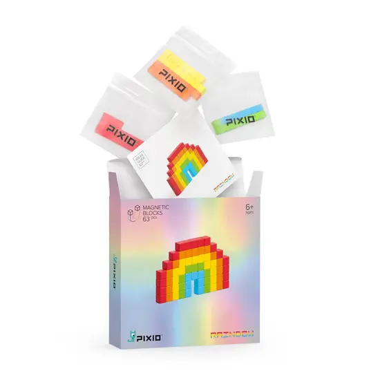 Pixio Pixio | Magnetische Blokken Story Series Rainbow  63 Stuks