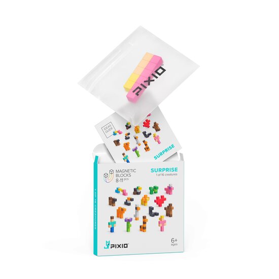 Pixio Pixio | Magnetische Blokken Surprise Series Surprise 1-16 Creatures 8-11 Stuks