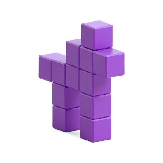 Pixio Pixio | Magnetbausteine Color Series Violettes Pferd, 12-teilig