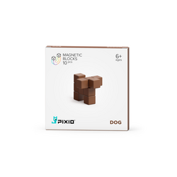 Pixio | Magnetische Blokken Color Series Brown Dog 10 Stuks