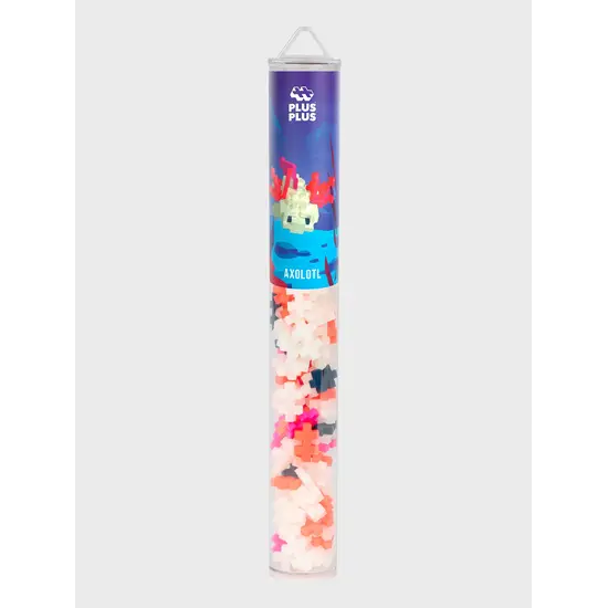 Plus-Plus Plus-Plus | Educational Building Blocks: Axolotl Glow-in-the-Dark, 100 Pieces