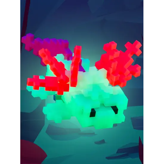 Plus-Plus Plus-Plus | Lernspielzeug Bausteine Axolotl Glow in the Dark 100 Stück