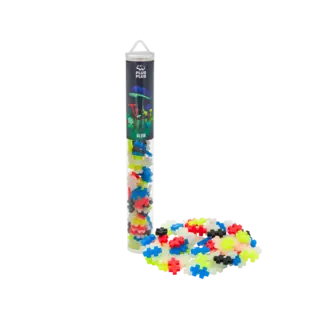 Plus-Plus | Lernspielzeug Bausteine Glow Color Mix 100 Stück