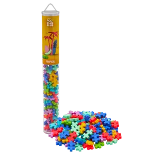 Plus-Plus | Jouets éducatifs - Blocs de construction Tropical Color Mix, 100 pièces