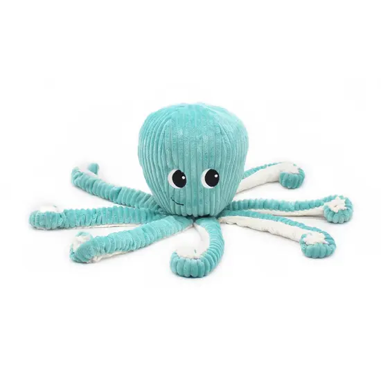 Les Déglingos | Les Ptipotos - Pluche Knuffel Filou De Octopusmoeder En Haar Baby Aquablauw