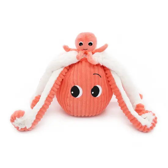 Les Déglingos | Les Ptipotos - Pluche Knuffel Filou De Octopusmoeder En Haar Baby Koraal