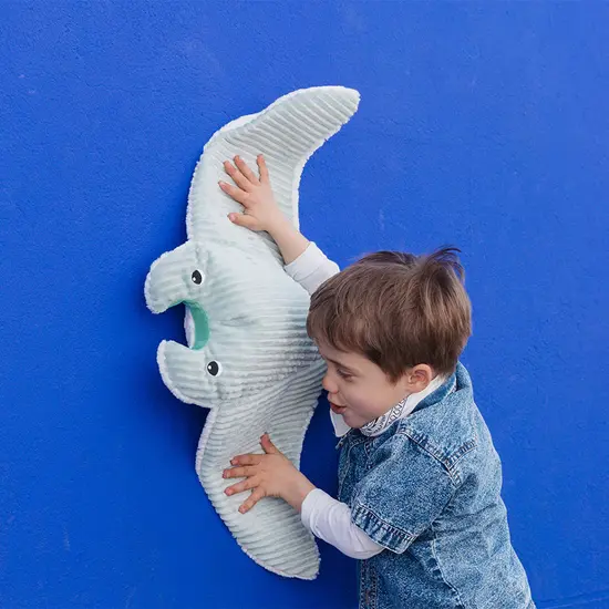 Les Déglingos | Les Ptipotos - Plush Mantalou The Manta Ray Mother And Baby Coral