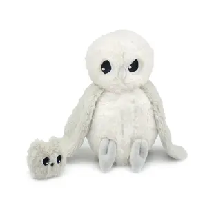 Les Déglingos | Les Ptipotos - Peluche « Coucou » : un couple de chouettes polaires, la maman et son bébé