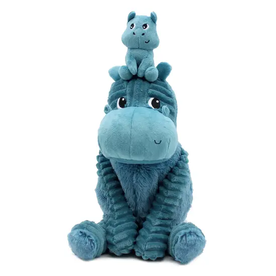 Les Déglingos | Les Ptipotos - Peluche Bibou, l'hippopotame bleu : maman et son bébé