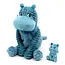 Les Déglingos | Les Ptipotos - Bibou Blue Hippo Soft Toy Mum And Its Baby