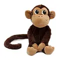 Les Déglingos | Les Ptipotos - Zazou Brown Chocolate Monkey Soft Toy Mum And Its Baby
