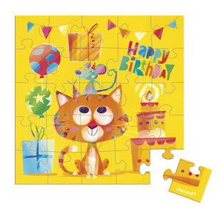 Janod | Carte puzzle d'anniversaire Chat
