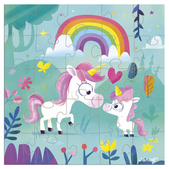 Janod Janod | Birthday Puzzle Card: Unicorn Mum and Baby