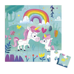 Janod | Birthday Puzzle Card: Unicorn Mum and Baby