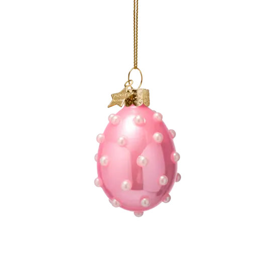Vondels Vondels | Hängende Figur „Pearl Eggs“ aus Glas, H 6 cm, 5er-Pack