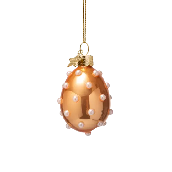 Vondels Vondels | Hängende Figur „Pearl Eggs“ aus Glas, H 6 cm, 5er-Pack