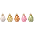 Vondels Vondels | Hängende Figur „Pearl Eggs“ aus Glas, H 6 cm, 5er-Pack
