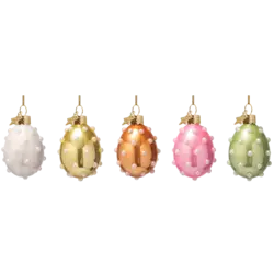 Vondels | Hangfiguur Pearl Eggs Glas H6cm 5-pack