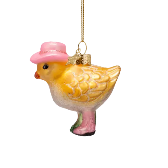 Vondels Vondels | Figurines à suspendre Fashion Chicks Pâques en verre, H 6 cm, lot de 3